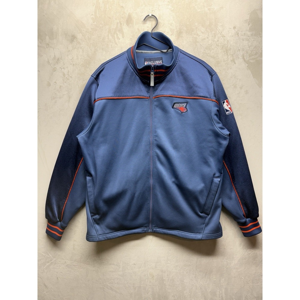 VTG Charlotte Bobcats Jacket Mens Large Blue NBA Exclusive Collection Zip Up Y2K